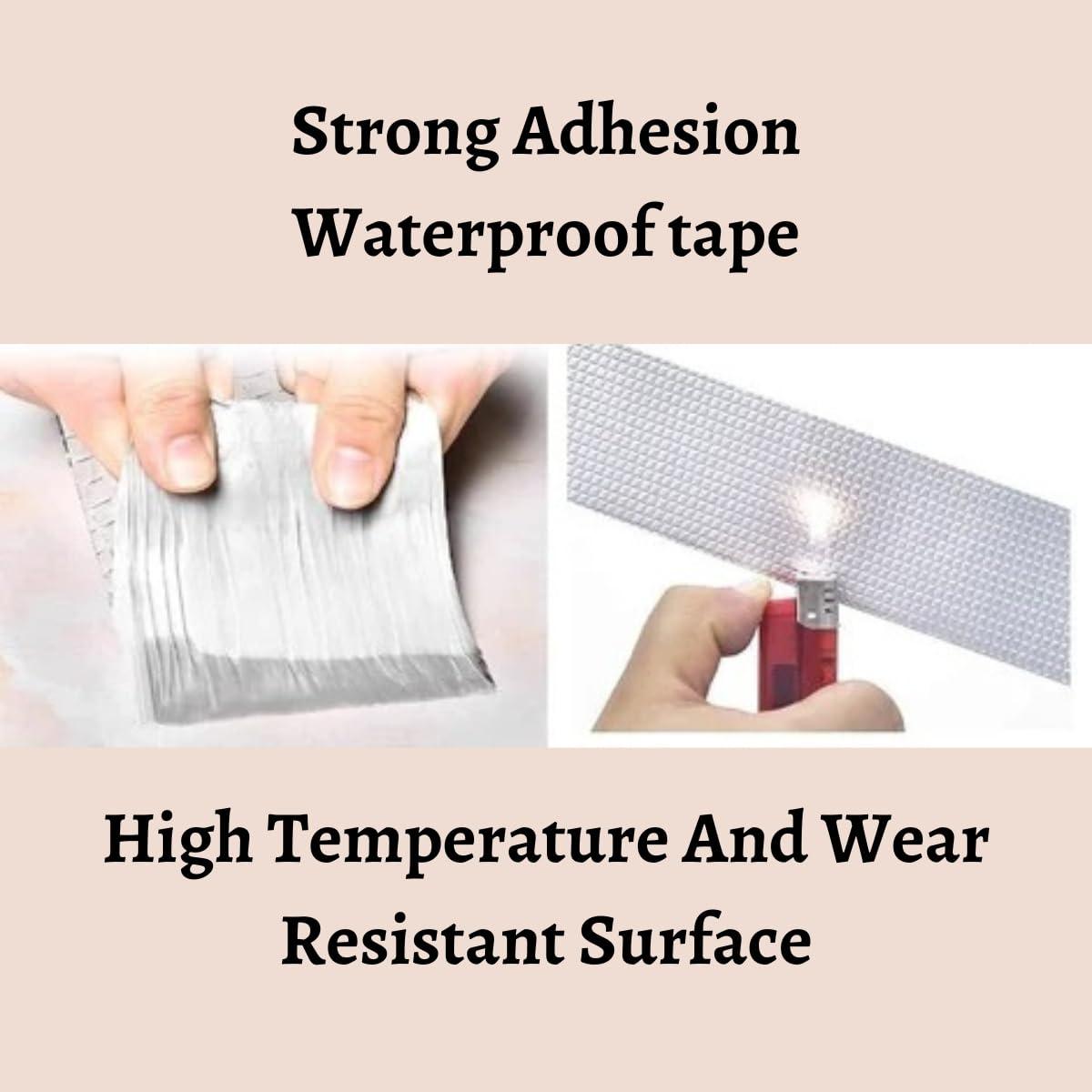 Leakage Repair Waterproof Tape – 5CM x 5M. Aluminum Foil and Butyl Rubber Tape for Pipe and Roof Water Leakage Solutions, Adhesive Sealing - Singhal Mart