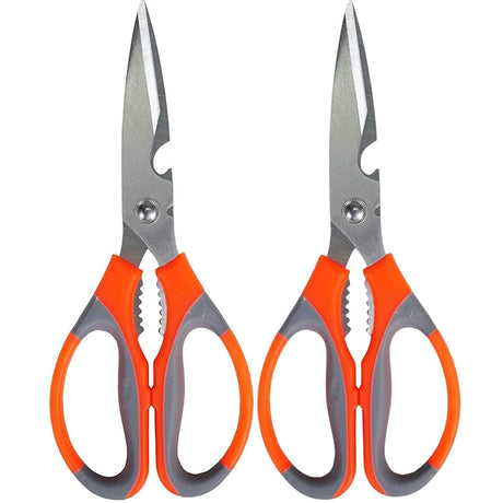Multipurpose Kitchen Scissors – High-Grade Stainless Steel Blades for Home and Gardening. Precision Ground Edge for Versatile Use, Pack of 2 - Singhal Mart