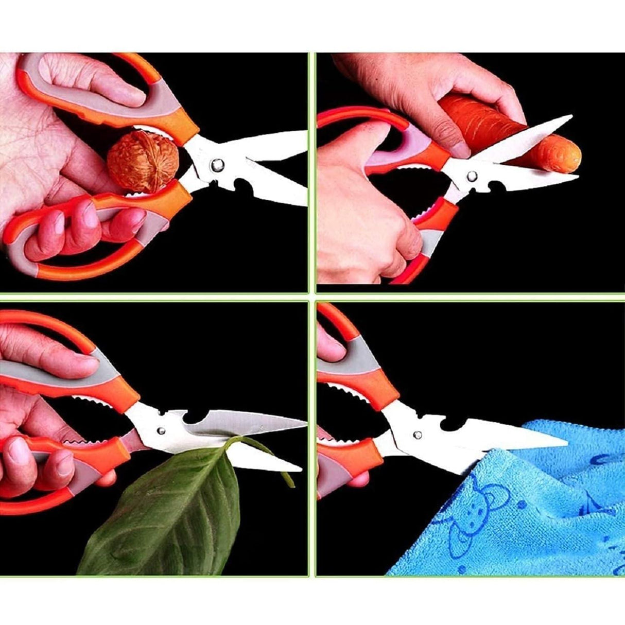 Multipurpose Kitchen Scissors – High-Grade Stainless Steel Blades for Home and Gardening. Precision Ground Edge for Versatile Use, Pack of 2 - Singhal Mart