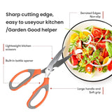 Multipurpose Kitchen Scissors – High-Grade Stainless Steel Blades for Home and Gardening. Precision Ground Edge for Versatile Use, Pack of 2 - Singhal Mart