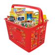 Portable Rectangular Plastic Shopping Basket with Handle – Red, Perfect for Grocery and Vegetable Shopping, Durable and Convenient - Singhal Mart