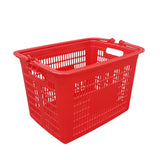 Portable Rectangular Plastic Shopping Basket with Handle – Red, Perfect for Grocery and Vegetable Shopping, Durable and Convenient - Singhal Mart