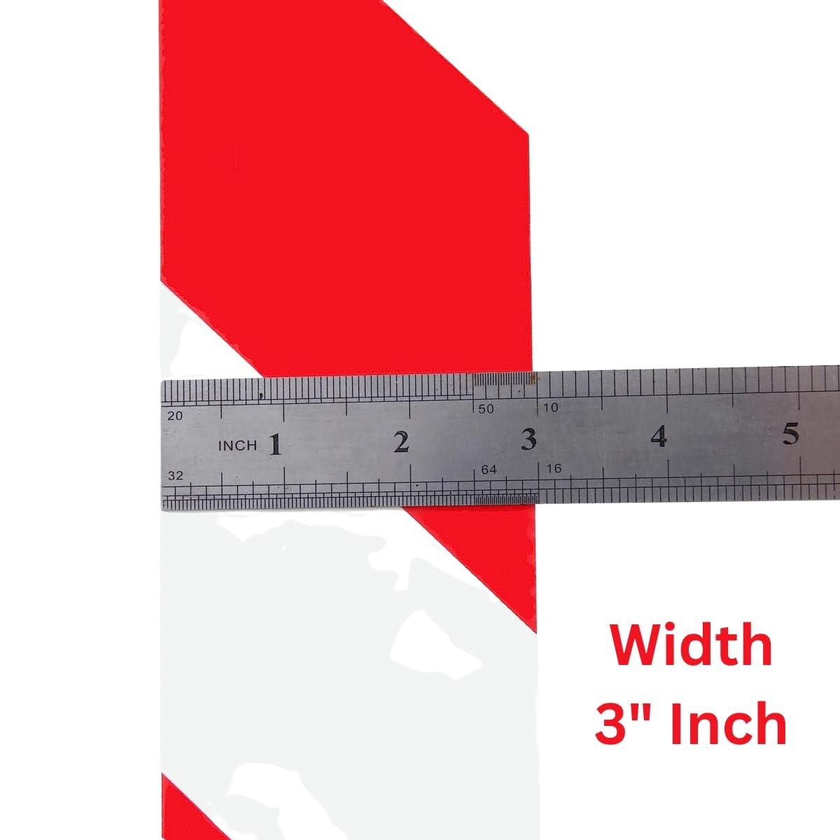 Red and White Safety Warning Tape Roll - 3 Inch Width, 150 Meter Length pack of 2 - Singhal Mart