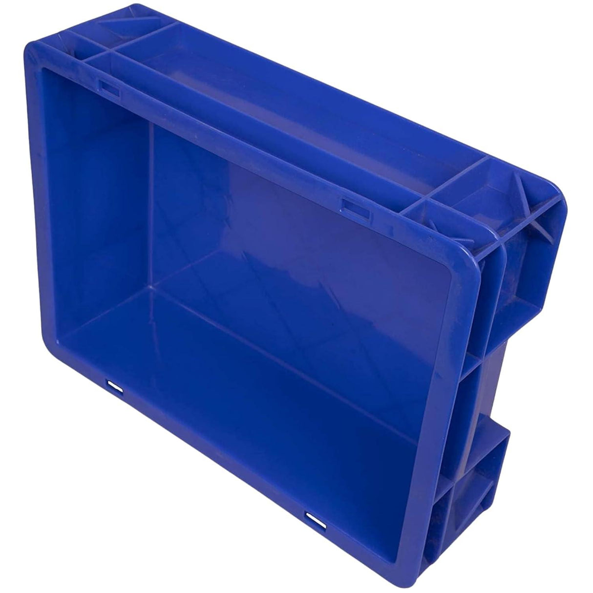 SINGHAL 10-Pack Heavy Duty Blue Plastic Crates, 40x30x12 CM | Versatile Storage Bins for Fruits, Vegetables, Milk, and More | Shelf Baskets - Singhal Mart