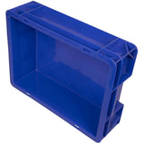 SINGHAL 10-Pack Heavy Duty Blue Plastic Crates, 40x30x12 CM | Versatile Storage Bins for Fruits, Vegetables, Milk, and More | Shelf Baskets - Singhal Mart