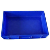 SINGHAL 10-Pack Heavy Duty Blue Plastic Crates, 40x30x12 CM | Versatile Storage Bins for Fruits, Vegetables, Milk, and More | Shelf Baskets - Singhal Mart
