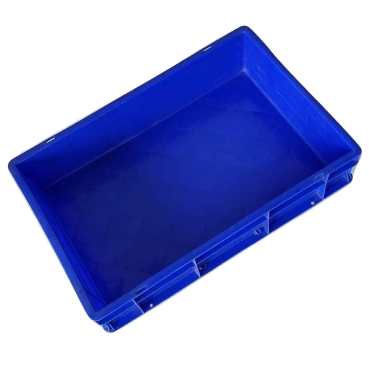SINGHAL 10-Pack Heavy Duty Blue Plastic Crates, 40x30x12 CM | Versatile Storage Bins for Fruits, Vegetables, Milk, and More | Shelf Baskets - Singhal Mart