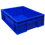 SINGHAL 10-Pack Heavy Duty Blue Plastic Crates, 40x30x12 CM | Versatile Storage Bins for Fruits, Vegetables, Milk, and More | Shelf Baskets - Singhal Mart