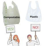 SINGHAL Biodegradable Carry Bags | Certified Compostable Carry Bag | Eco Friendly Shopping Bags for Home, Grocery Store Bag (Combo Pack of 100 x 2) 16x20 Inches - Singhal Mart