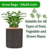SINGHAL HDPE UV-Resistant Round Grow Bags 24x24 Inch, Black, Pack of 10 – Ideal for Terrace & Veggie Gardens - Singhal Mart