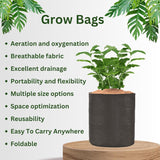 SINGHAL HDPE UV-Resistant Round Grow Bags 24x24 Inch, Black, Pack of 10 – Ideal for Terrace & Veggie Gardens - Singhal Mart