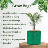 SINGHAL HDPE UV Protected Green Grow Bags Combo, 12x12" & 24x9" | 1 Bag Each | Pack of 2 - Singhal Mart