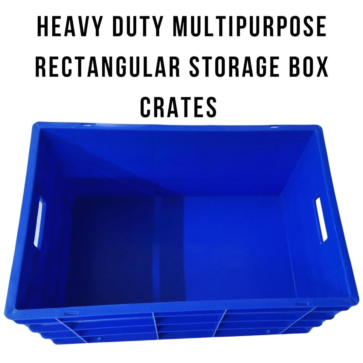 SINGHAL Heavy-Duty Big Blue Portable Plastic Crate 60x40x27 CM | Storage Crates | Shelf Basket for Large Items | Vegetable, Fruit, Milk | Pack of 2 - Singhal Mart