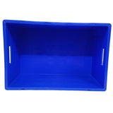 SINGHAL Heavy-Duty Big Blue Portable Plastic Crate 60x40x27 CM | Storage Crates | Shelf Basket for Large Items | Vegetable, Fruit, Milk | Pack of 2 - Singhal Mart