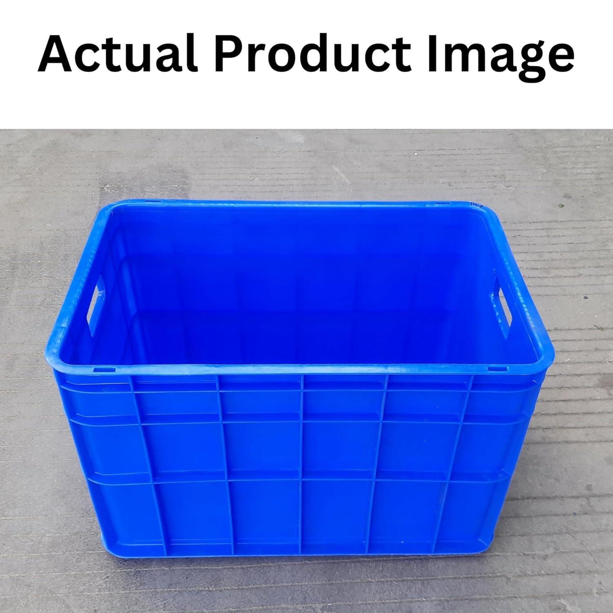 SINGHAL Heavy-Duty Blue Plastic Crate (2-Pack) – Versatile Round-Cornered Storage Bins for Fruits, Vegetables, Milk | 540 x 360 x 350 mm - Singhal Mart