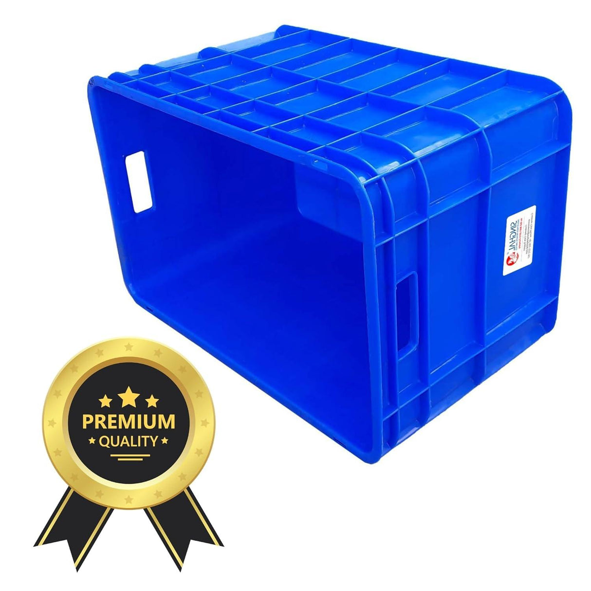 SINGHAL Heavy-Duty Blue Plastic Crate (2-Pack) – Versatile Round-Cornered Storage Bins for Fruits, Vegetables, Milk | 540 x 360 x 350 mm - Singhal Mart