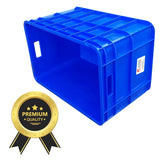 SINGHAL Heavy-Duty Blue Plastic Crate (2-Pack) – Versatile Round-Cornered Storage Bins for Fruits, Vegetables, Milk | 540 x 360 x 350 mm - Singhal Mart