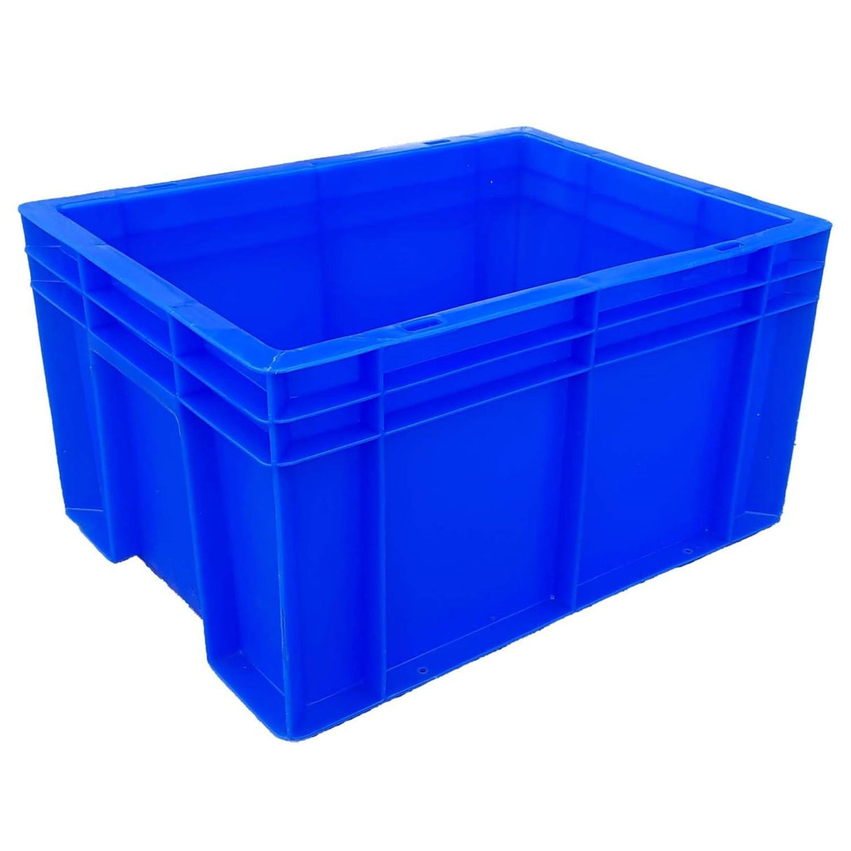 SINGHAL Heavy-Duty Blue Plastic Crates (40x30x22 cm) - Pack of 6 | Versatile Storage Baskets for Vegetables, Fruits, Milk, and More - Singhal Mart