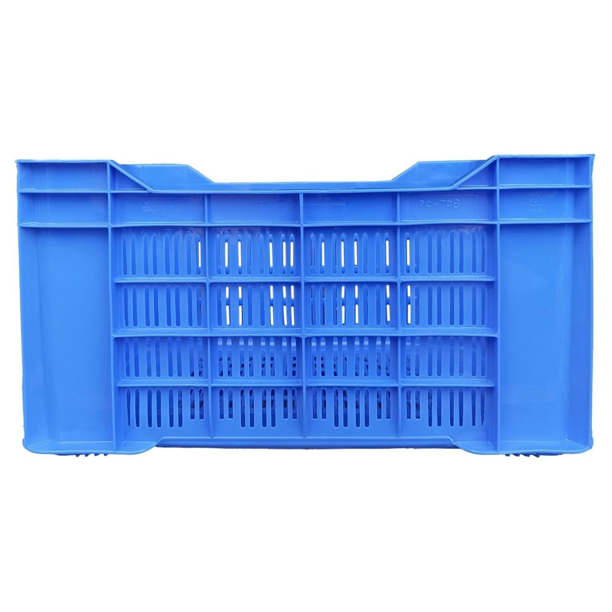 SINGHAL Heavy Duty Big Blue Portable Plastic Crate 54x36x29 CM | Versatile Storage Crate | Large Bin for Vegetables, Fruit, Milk & More - Singhal Mart