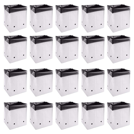 SINGHAL Poly Grow Bags Perfect for Vegetable and Flowering Plants, White Outside, Black Inside Grow Bag, 24x24x40 Cms -20 pcs - Singhal Mart