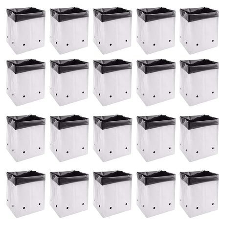 SINGHAL Poly Grow Bags Perfect for Vegetable and Flowering Plants, White Outside, Black Inside Grow Bag, 24x24x40 Cms -20 pcs - Singhal Mart
