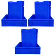 SINGHAL Set of 6 Heavy Duty Blue Plastic Crates (40x30x12 cm) | Versatile Storage Bins for Vegetables, Fruits, Milk, and More - Singhal Mart