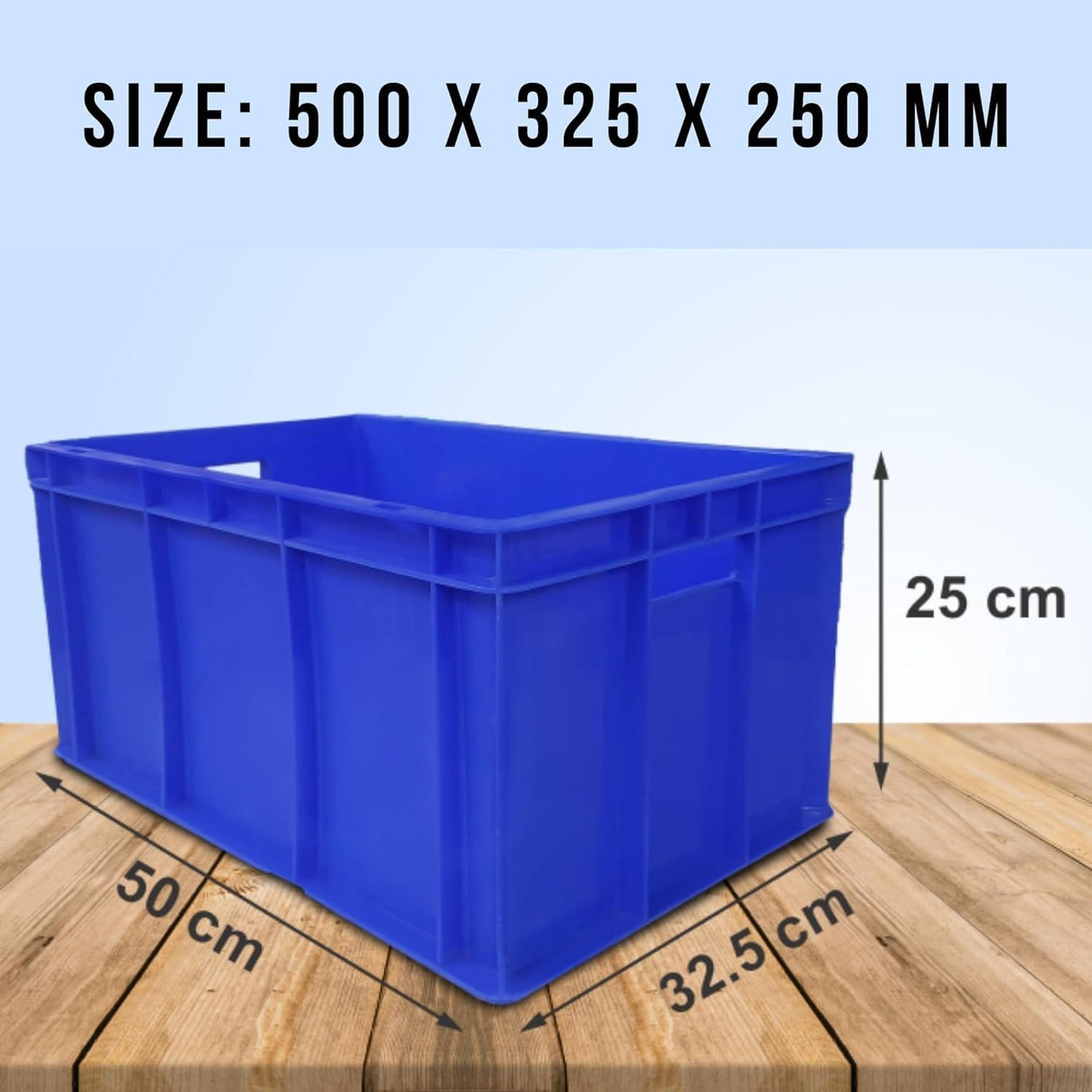 SINGHAL Versatile Plastic Storage Crate, 500x325x250 mm – Perfect for Organizing and Storing Items - Singhal Mart
