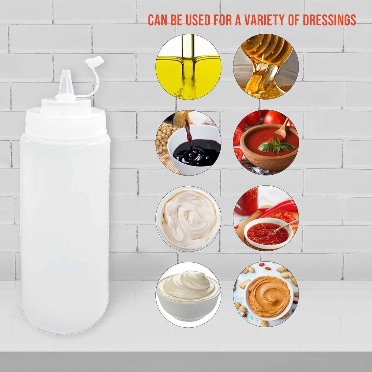 Set of 12 plastic squeeze bottles with caps, perfect for ketchup, mustard, and sauces. Each bottle holds 150 ML for easy dispensing - Singhal Mart