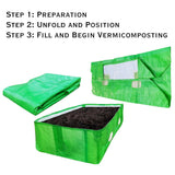 Singhal HDPE UV Stabilized Vermi Compost Bed, measuring 8x4x2 ft and crafted from 100% virgin materials in green and white. Perfect for vermicomposting - Singhal Mart