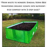 Singhal HDPE UV Stabilized Vermi Compost Bed, measuring 8x4x2 ft and crafted from 100% virgin materials in green and white. Perfect for vermicomposting - Singhal Mart