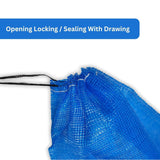 Singhal Mesh Onion Produce Bags with Drawstring – Blue, 20 x 31.5 Inches, Reusable Breathable Leno PP Fabric, Ideal for Packaging Vegetables and Fruit (Pack of 10) - Singhal Mart