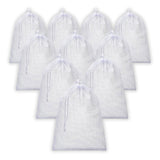 Singhal PP Mesh Storage Bags 18x30 Inch with Drawstring, White | Holds Up to 25kg for Packaging Produce, Vegetables, and Fruit | Versatile Bora, Bori (25) - Singhal Mart