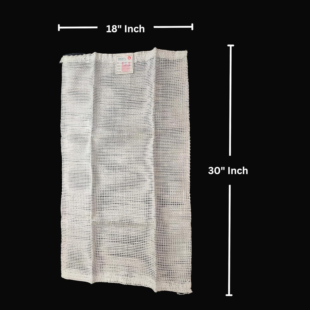 Singhal PP Mesh Storage Bags 18x30 Inch with Drawstring, White | Holds Up to 25kg for Packaging Produce, Vegetables, and Fruit | Versatile Bora, Bori (25) - Singhal Mart