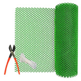 Tree Guard Net, Garden Fencing Net Virgin Plastic Green Color with 1 Cutter and 50 PVC Tag - Singhal Mart