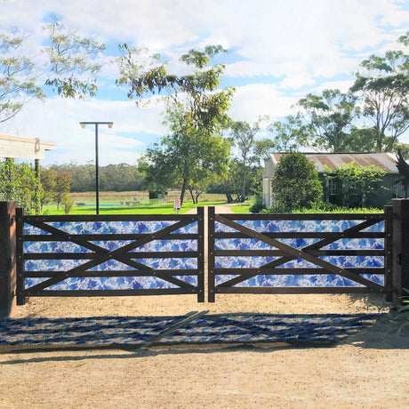 UV-Resistant Polypropylene Gate cover Sheet – 3x15 ft, Floral Design. Durable grill and balcony covering sheet for privacy and safety. - Singhal Mart