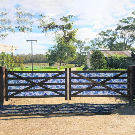 UV-Resistant Polypropylene Gate cover Sheet – 3x15 ft, Floral Design. Durable grill and balcony covering sheet for privacy and safety. - Singhal Mart