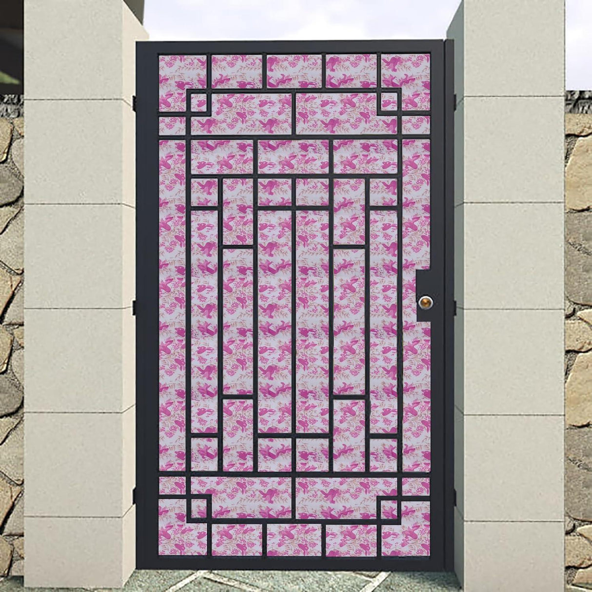 UV-Resistant Polypropylene Sheet – Pink Printed Design for Car Parking, Gates, Grills, Balconies & Privacy (3x10 Feet) – Durable & Stylish Covering - Singhal Mart