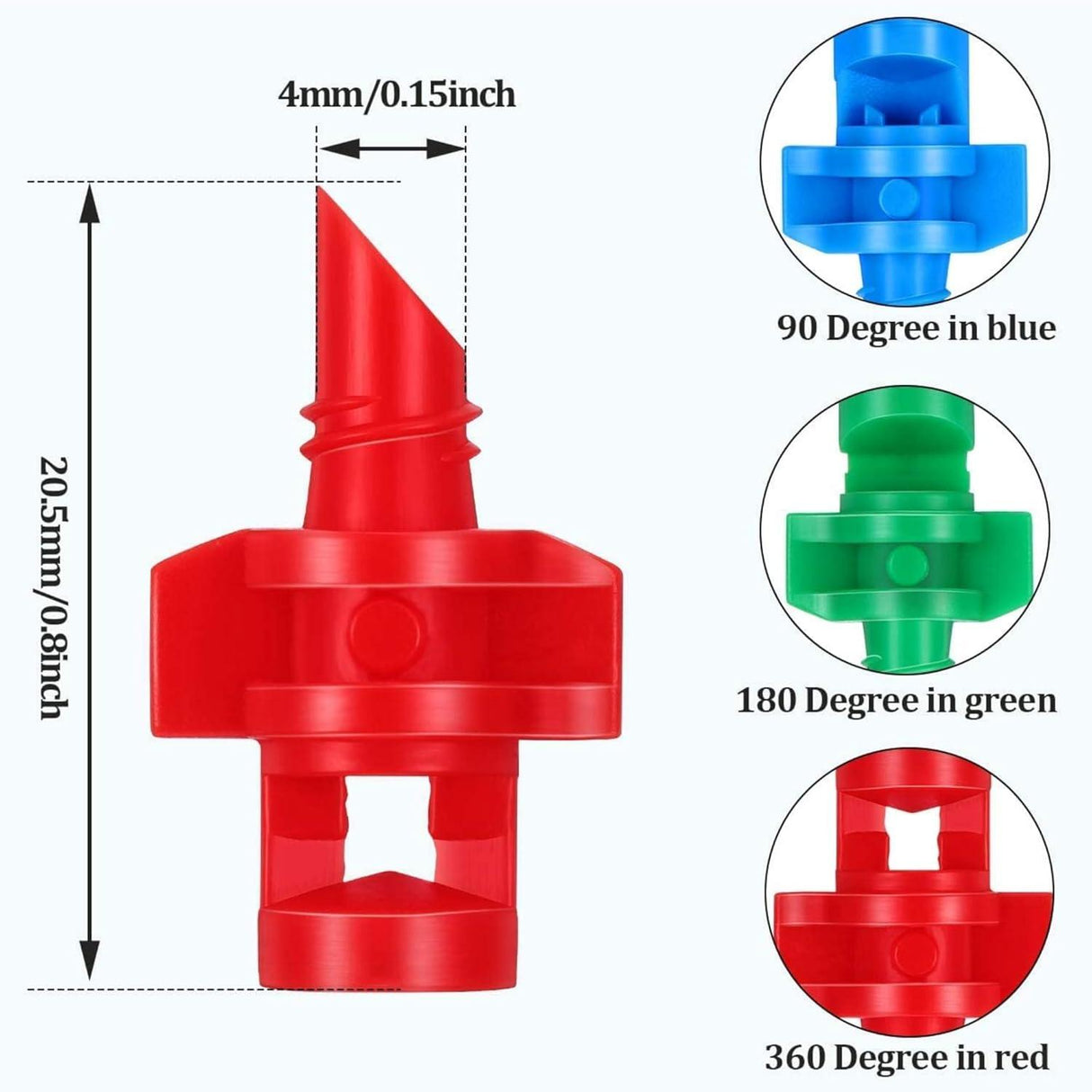 Water Spray Misting Nozzle Pack of 100 – Mini Sprinklers for Garden, Lawn Irrigation, 180 Degree Coverage, Green Plastic Drip System - Singhal Mart