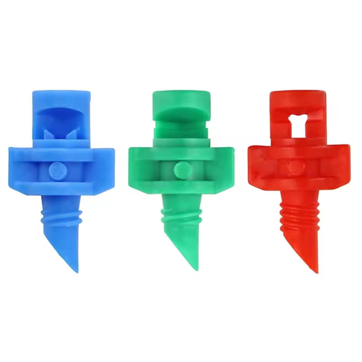 Water Spray Misting Nozzle Pack of 100 – Mini Sprinklers for Garden, Lawn Irrigation, 180 Degree Coverage, Green Plastic Drip System - Singhal Mart