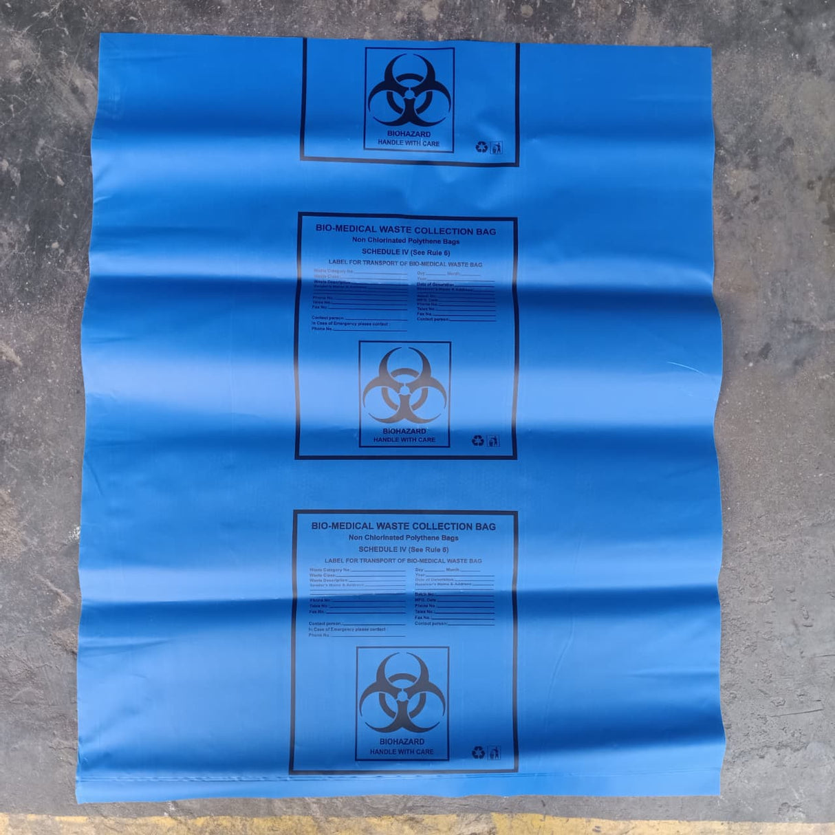 Singhal Bio Hazard/Bio-Medical Waste Bag - 24x30 Inch - 140 Micron ( Blue, Yellow, Red and Green)