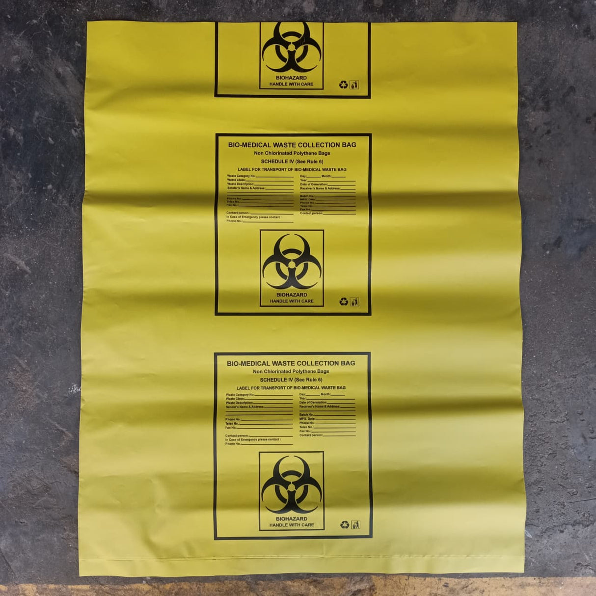Singhal Bio Hazard/Bio-Medical Waste Bag - 24x30 Inch - 140 Micron ( Blue, Yellow, Red and Green)