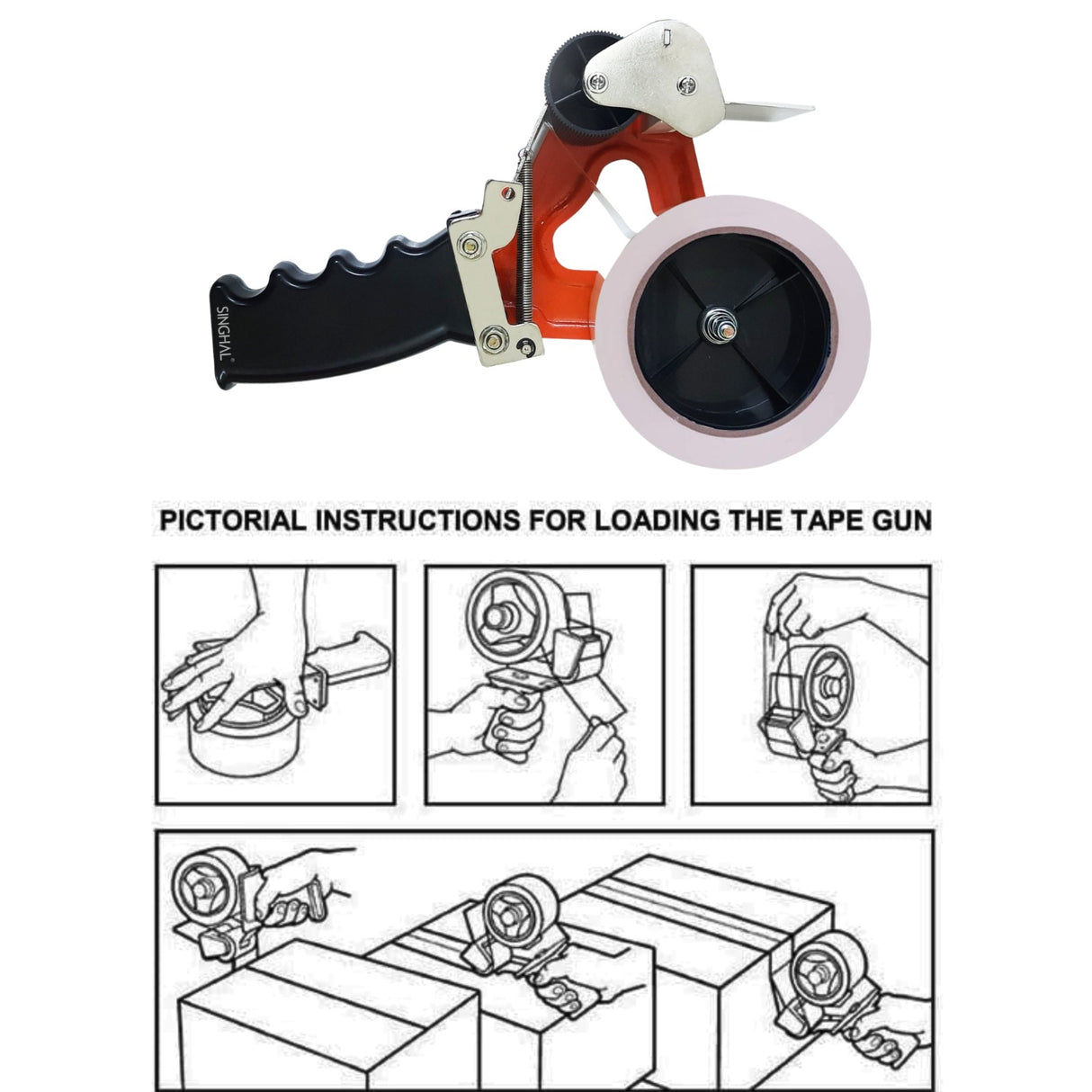Singhal Heavy Duty Manual Hand Operated Tape Dispenser (50 mm and 2 Inch) with Stainless Steel Blade