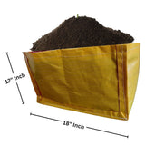 Yellow Grow Bag Rectangle 18x12x12 inch - Singhal Mart